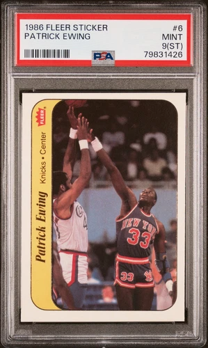 PSA (ST) MINT 9 1986 FLEER STICKER PATRICK EWING 6 79831426 