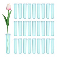 60 Pcs Floral Water Tubes, 3 Inch Clear Flower Tubes, Blue
