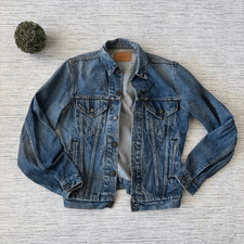 Vintage 1985 Levi's 70506 Type III Trucker Denim Jacket 38L Made in USA Side Poc