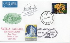 Comm Cvr frm Flight on 50th Anniv of Last Flight Darwin-Lae PNG 2 July 87