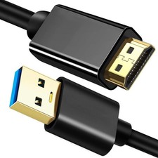 USB to HDMI Cable, USB to HDMI Adapter for Monitor, USB 3.0 Male to HDMI Male