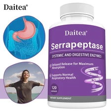 Serrapeptase 30-120 Capsules Biofilm Defense Proteolytic Digestive Enzymes Gut
