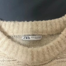 Zara Men's Ivory Knit Sweater, Size M-L