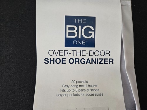 The Big One Over-The-Door Shoe Organizer--19" W x 61" H--20 Pockets-Grey--NEW-FS - Picture 2 of 3