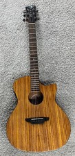 Luna GYP E ZBR Gypsy Zebrawood Grand Concert Acoustic Electric Guitar