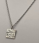 Vtg James Avery Faith Hope Love Pendant Chain Necklace, Retired 16” Long — photo 1