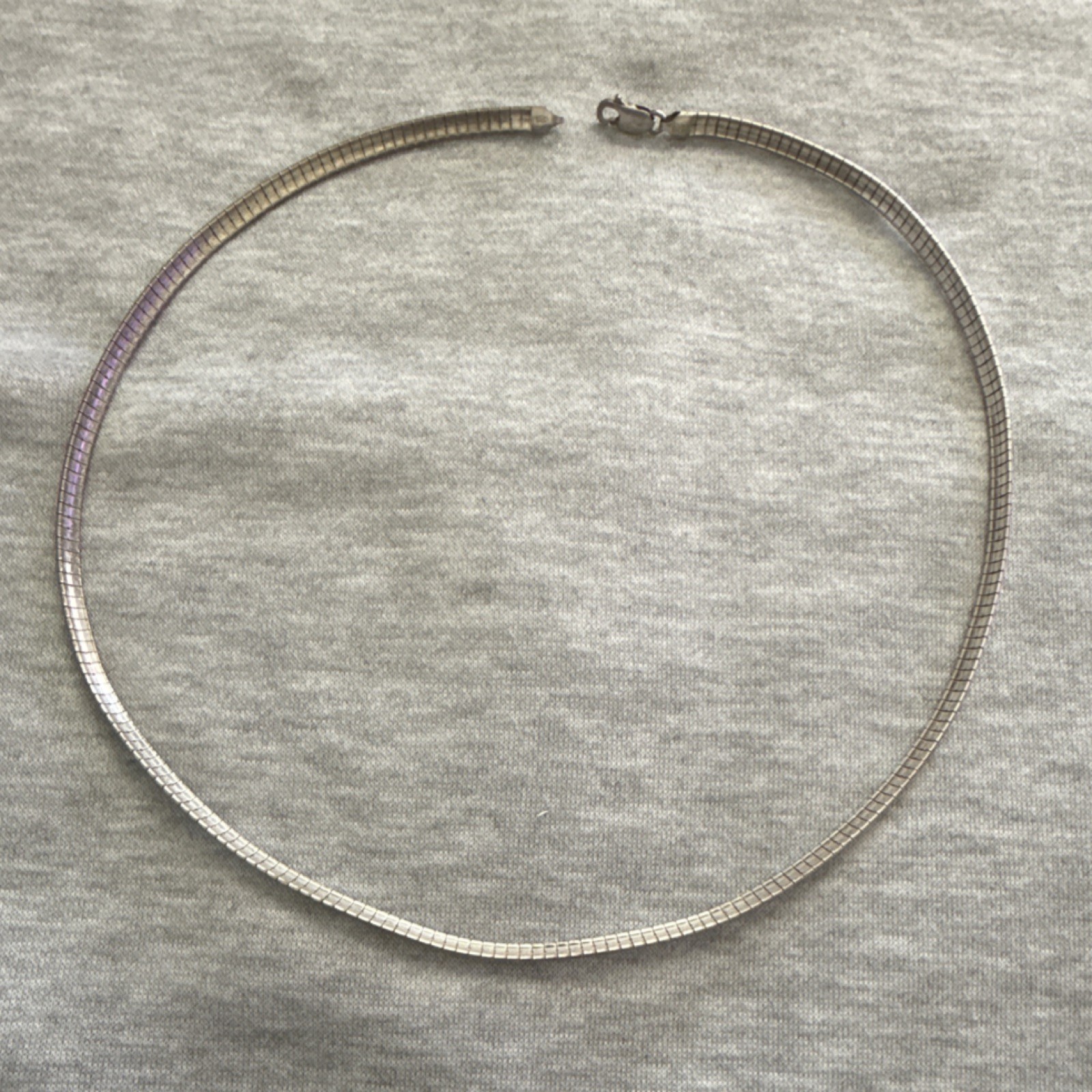 Sterling Silver 925 Omega Chain Necklace Italy Lobster Clasp 20”