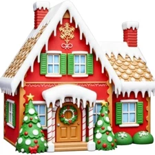 30 Custom Simple Christmas Cottage Personalized Address Labels