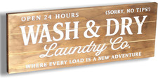 Farmhouse Wooden Laundry Room Sign with 3D Design, 16"x6" Wall Decor