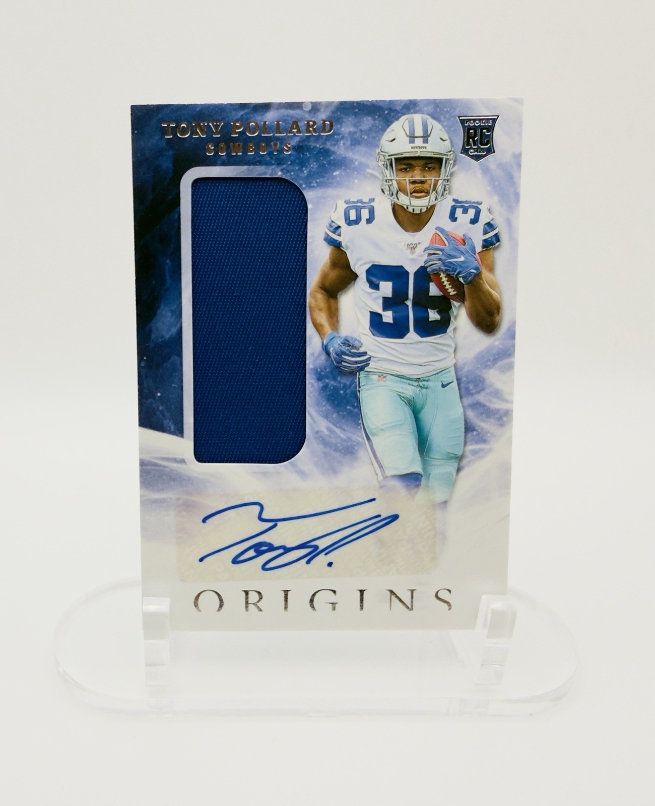 Tony Pollard Panini Origins #132 Jumbo Patch Autograph