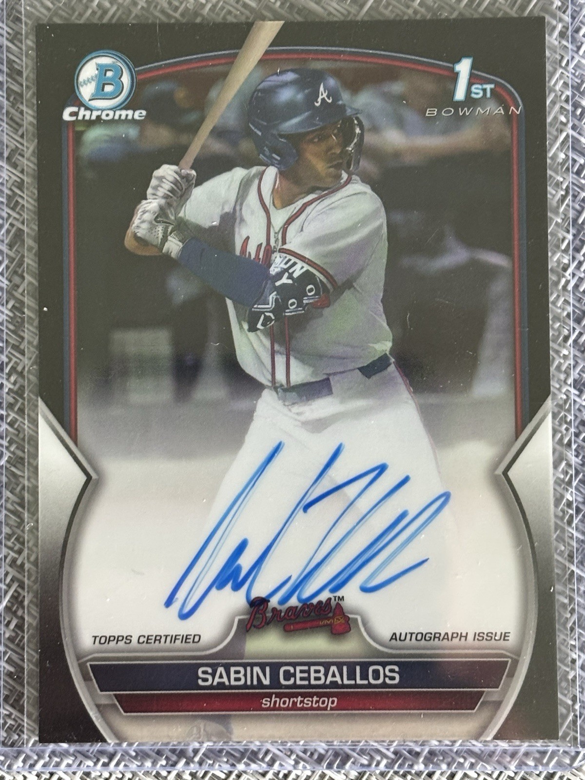 2023 Bowman Draft Sabin Ceballos 1st Chrome True Black Refractor Auto #43/75