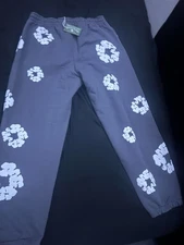Denim Tears Charcoal Cotton Wreath Sweatpants Size Large Brand New with Tags