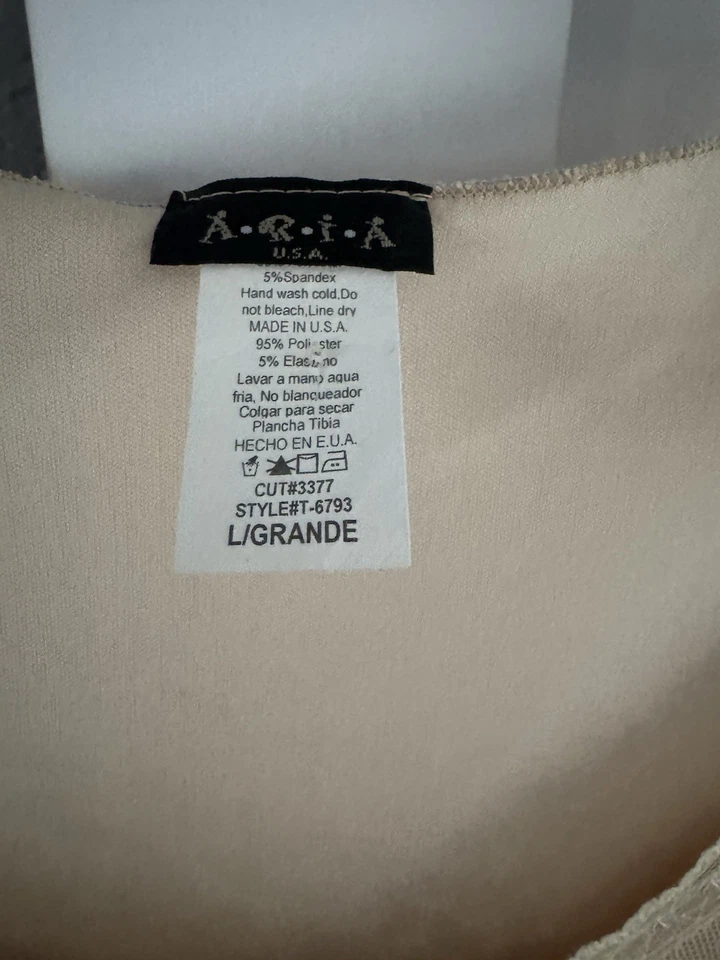 Vntge ARIA MadeInUSA 象牙色 L 婴儿娃娃 Camisol 背心蝴蝶结花边 Polkadot 系带 Y2K — 第 3/3 张图片