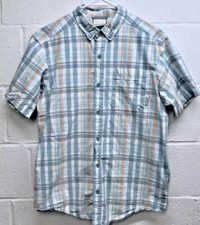 Columbia Men's Size S Rapid Rivers II Short-Sleeve Button-Up Shirt Blue Plaid
