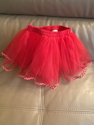 GYMBOREE Girls Red Ballet Tutu Skirt  Tulle Satin Ribbon Trim, Lined Size 2