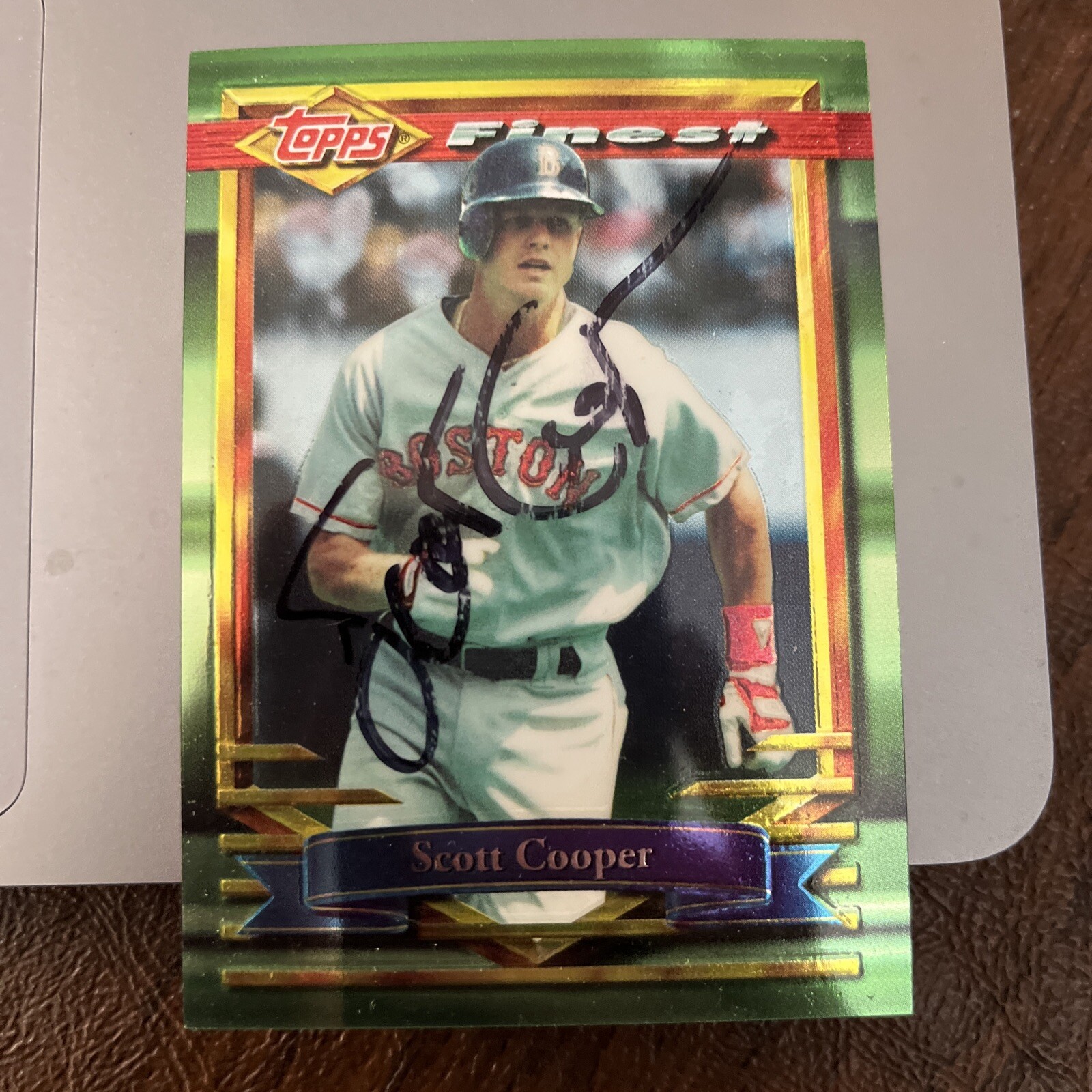 SCOTT COOPER 1994 TOPPS FINEST REFRACTOR AUTOGRAPHED SIGNED AUTO BASEBALL CARD