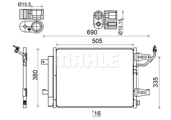 Mahle AC 509 000S Kondensator, Klimaanlage FüR Mitsubishi, Smart-image