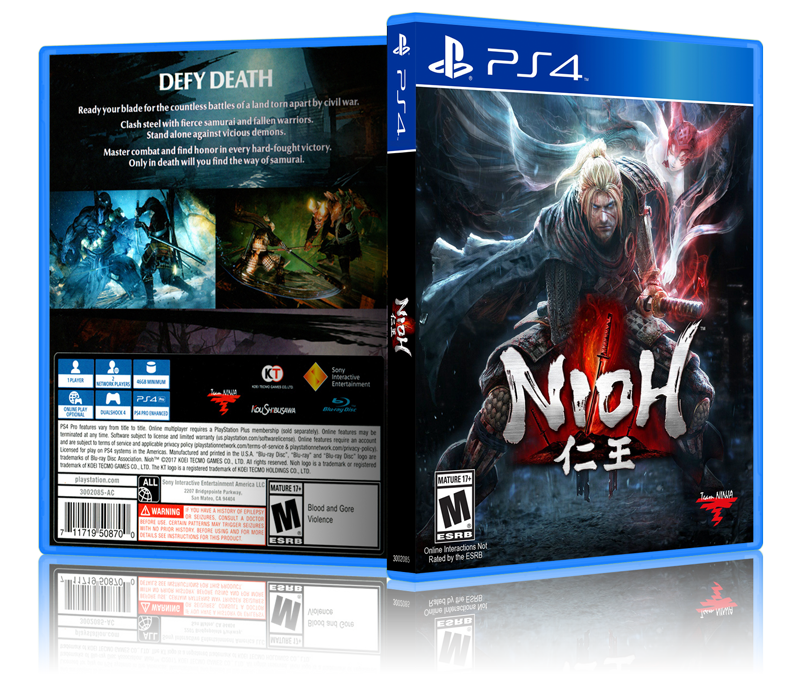 Nioh Replacement PS4 Cover and NO GAME!!