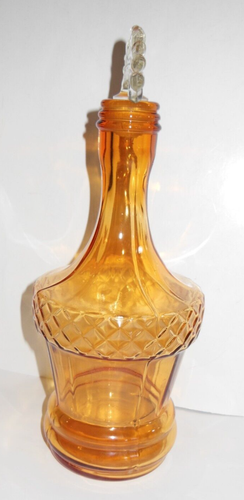 Vintage New Martinsville #15 Amber Decanter with Stopper - Picture 2 of 4