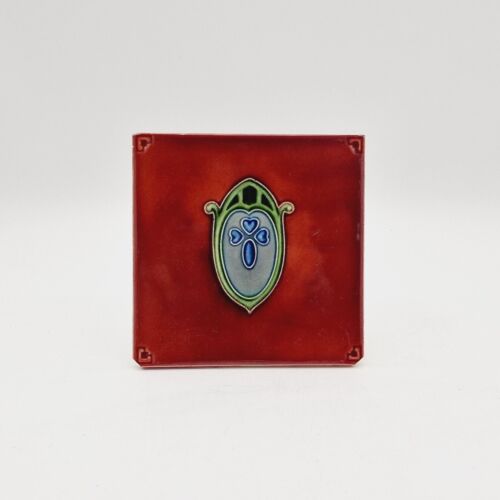 Antique Fireplace Tile Moulded Majolica The Malkin Tile Co C1910 AE2 - Picture 2 of 3