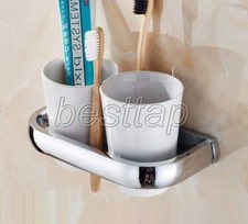 Polished Chrome Wall Mounted Bathroom Accessories Toothbrush Holder sba836