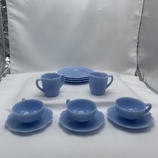 Delphite Blue Cherry Blossom Children  s Tea Set 11 Pieces Please Read Flaw