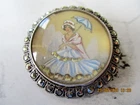 STERLING  SILVER HAND PAINTED BROOCH/PENDANT  and MARCASITES  signed T.L. MOTT,