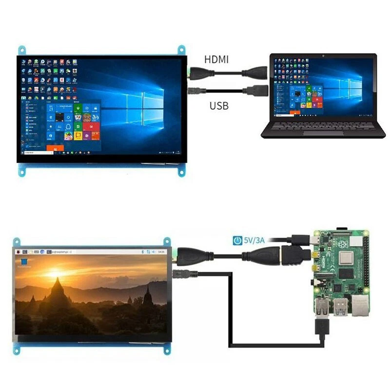 7 inch Touch Screen Display for Raspberry Pi 3 4 5 HDMI LCD Monitor - Image 3 of 4