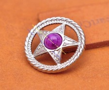 10X Rope Side Texas Star Leathercraft Western Cowboy Saddles Conchos Purple Bead