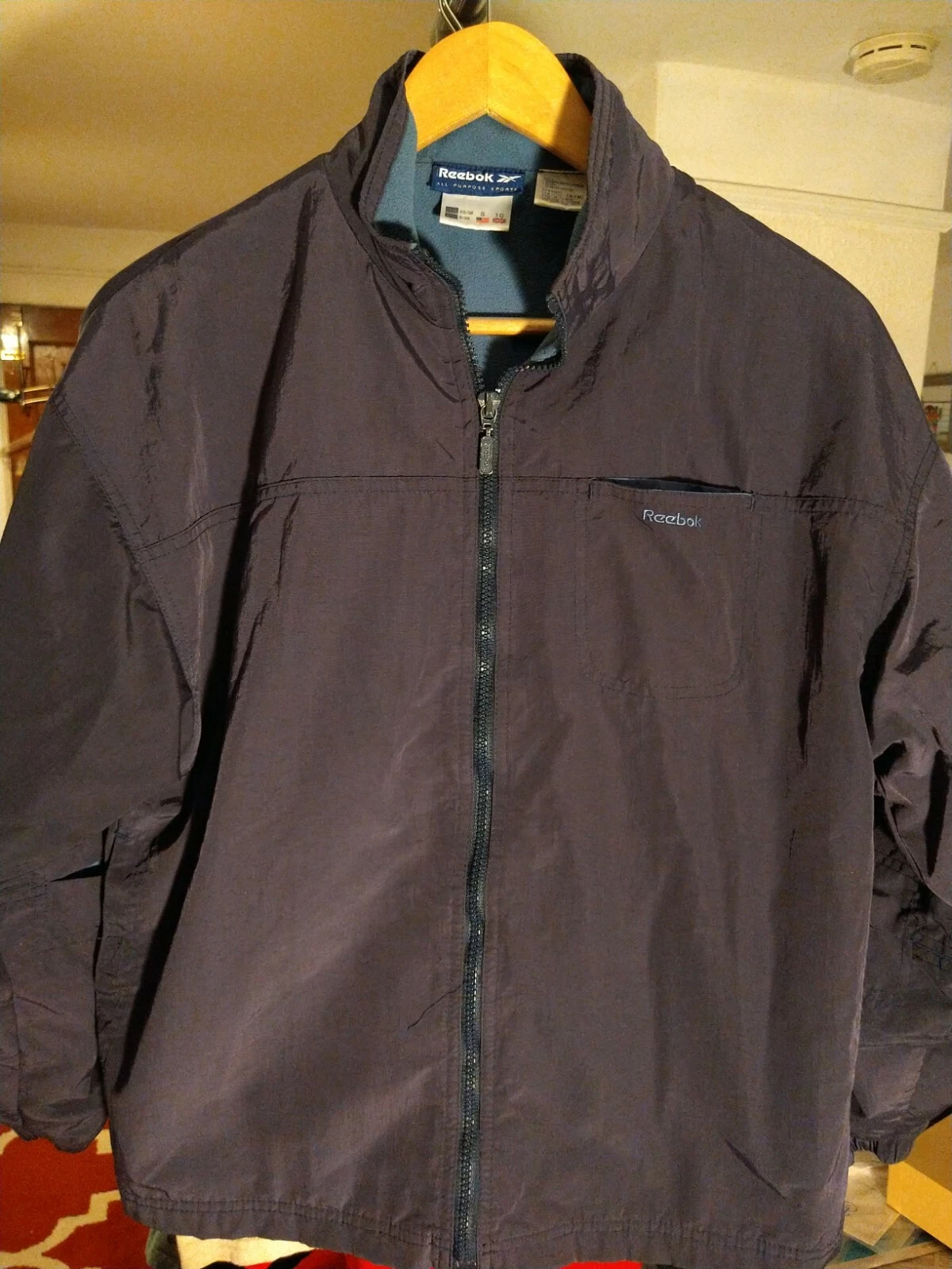 Vintage Reebok All Purpose Sports Size Small Nylon Jacket Fleece-lined 90s