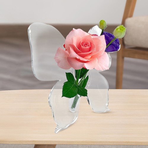 Acrylic Butterfly Vase Modern Decorative Vase For Office Dining Room Desktop - Picture 10 of 12