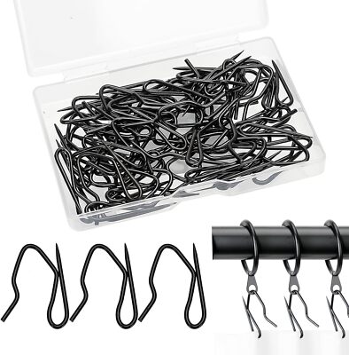 Metal Curtain Hooks 60Pcs Drapery Hooks Pins for Curtains Stainless Steel 
