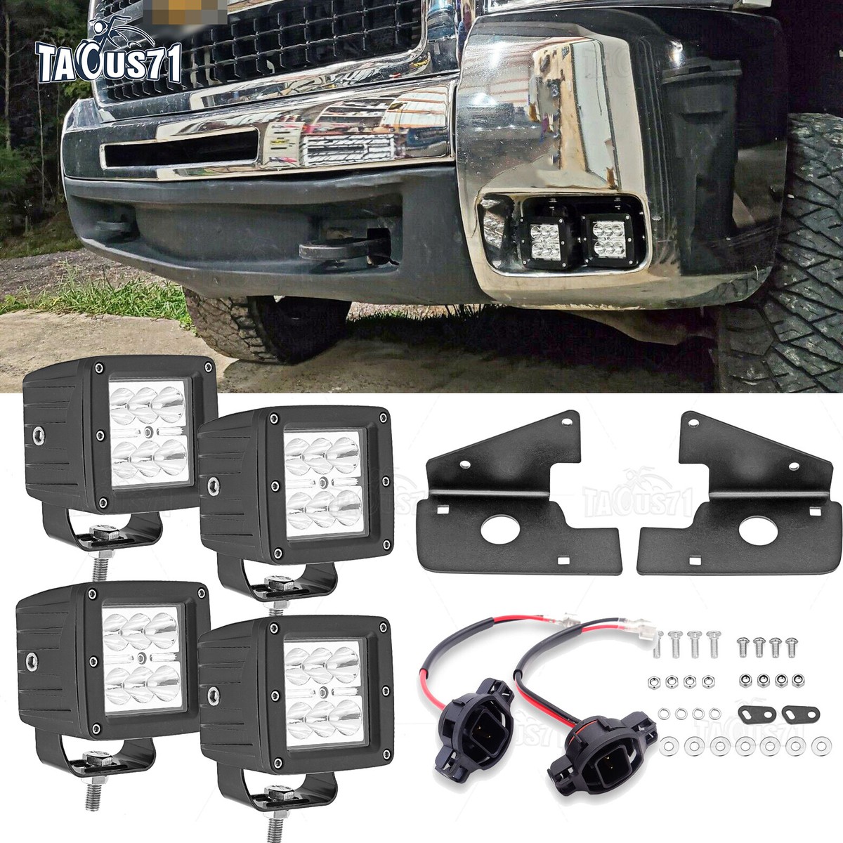 how much is elf bar vape iJDMTOY Dual LED Pod Fog Lamps Compatible With 02-06 Chevy Avalanche, 03-07  Silverado 2500 3500, Incl (4) 20W High Power LED Cubes, Foglight Location  Mount Brackets & On/Off Switch Wiring Kit : main image 1