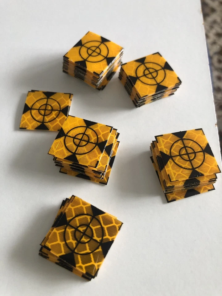 PRECISE 50x Retro Survey Targets (Pack Of 50) 30x30 mm Adhesive For Total Stations EDM