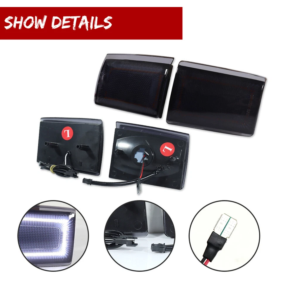 Luzes de canto indicadoras laterais de LED brancas para 88-93 C K 1500 2500 3500 blazer suburbano - Imagem 3 de 4