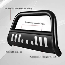 for 2005-2015 Toyota Tacoma Front Bull Bar Bumper Grille Guard Black Steel