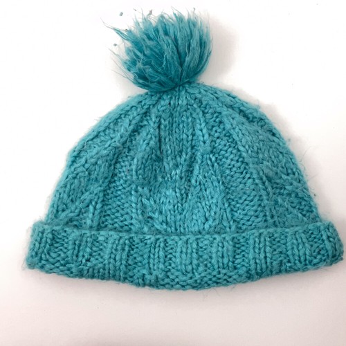 Volcom Leaf Beanie Teal Knit With Pom And Patch - Picture 2 of 6