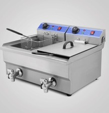 Friteuse électrique professionnelle en acier inoxydable avec robinet 20 litre...