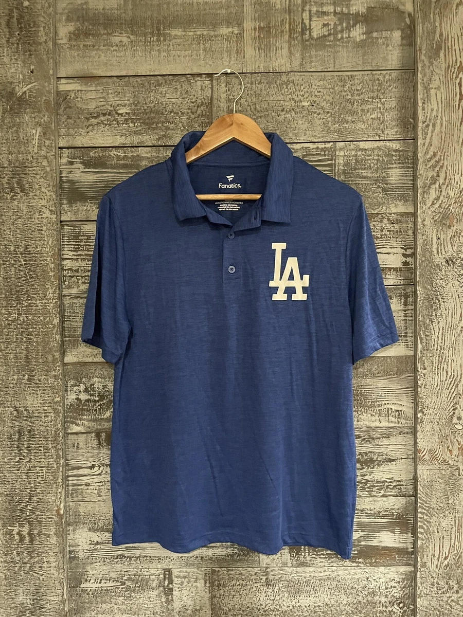 Fanatics LA Dodgers Collared Polo Shirt Blue Mens Size Medium EUC
