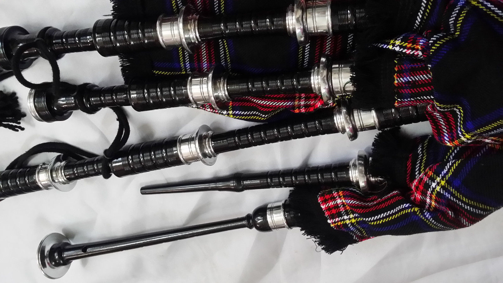 Complete Bagpipe Package TC Scottish Great Highland Bagpipe Complete Set -  Rosewood With Royal Stewart Tartan Scottish Bagpipes, image size:1600x900