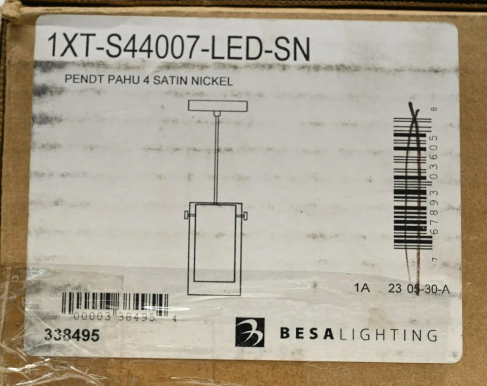 Besa Lighting 1XT-S44007-LED-SN Pahu LED Satin Nickel Pendant Ceiling Light - Image 4 of 4
