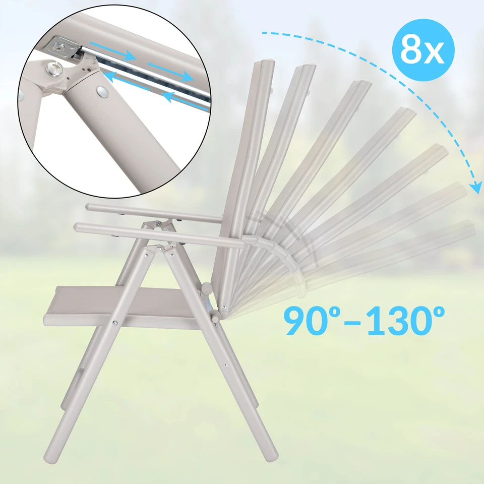 Sitzgruppe Gartenmöbel Sitzgarnitur 4+1 WPC Alu Klappstuhl Garten Essgruppe Set - Bild 3 von 4