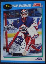 638 Stephane Beauregard Winnipeg Jets Score NHL 1991/92 original signiert