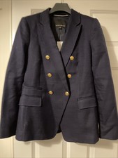 Banana Republic Military Blazer - Navy Blue - Uk 10 - New With Tags Rrp £120