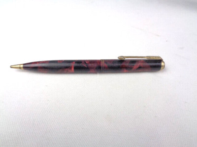 Vintage Parker Mechanical Pencil 4-7/8''   - Red & Black Marbled