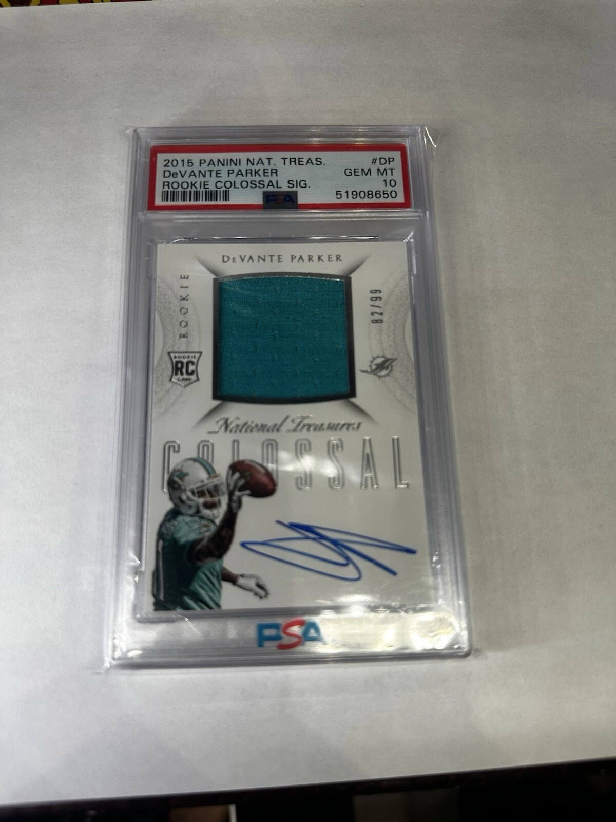 DeVante Parker Panini National Treasures Rookie Colossal Signatures #DP Base