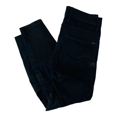 G Star RAW Black Motac Deconstructed 3-D Slim Cotton Elastane Pants 29X28 