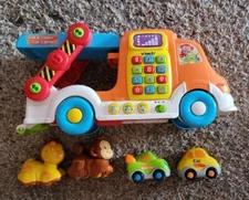 Vtech Pull & Learn Car Carrier Plus GO GO Smart Wheels Monkey giraffe Cars LOT