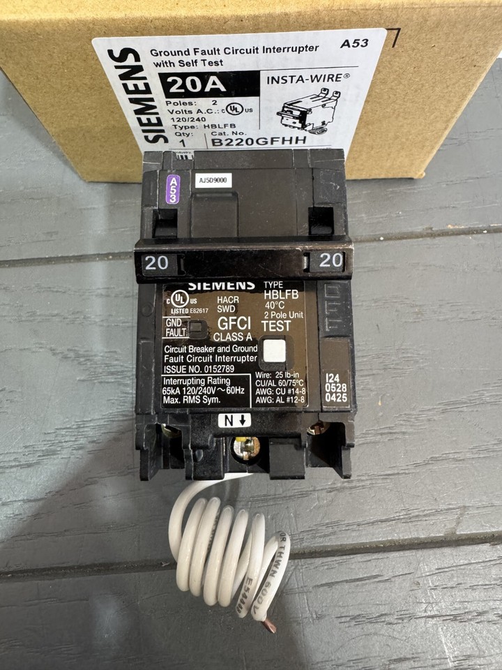 Siemens BF120AH 1 Pole 20 Amp 120Vac Circuit Breaker (New In Box - Foto 9