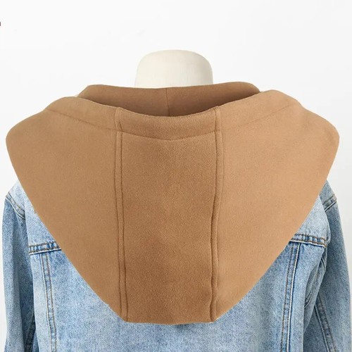 Cappotto unisex staccabile bottoni su cappello finto collo con cappuccio per cappotto giacca top - Foto 14 di 29